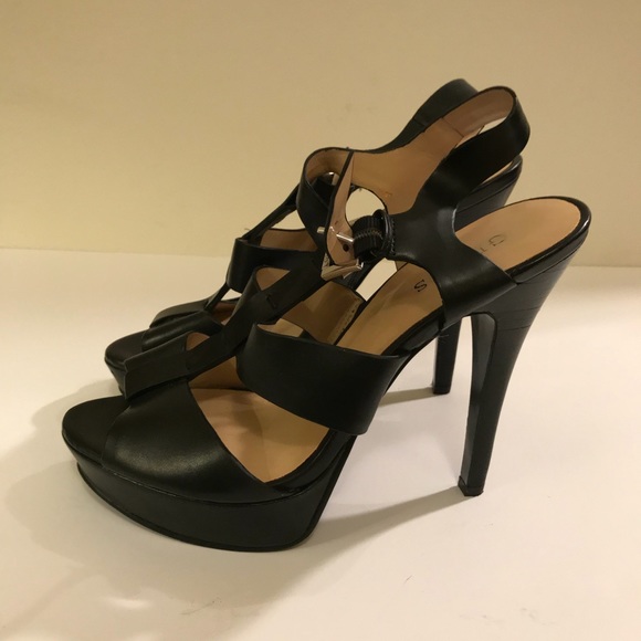 guess black sandal heels